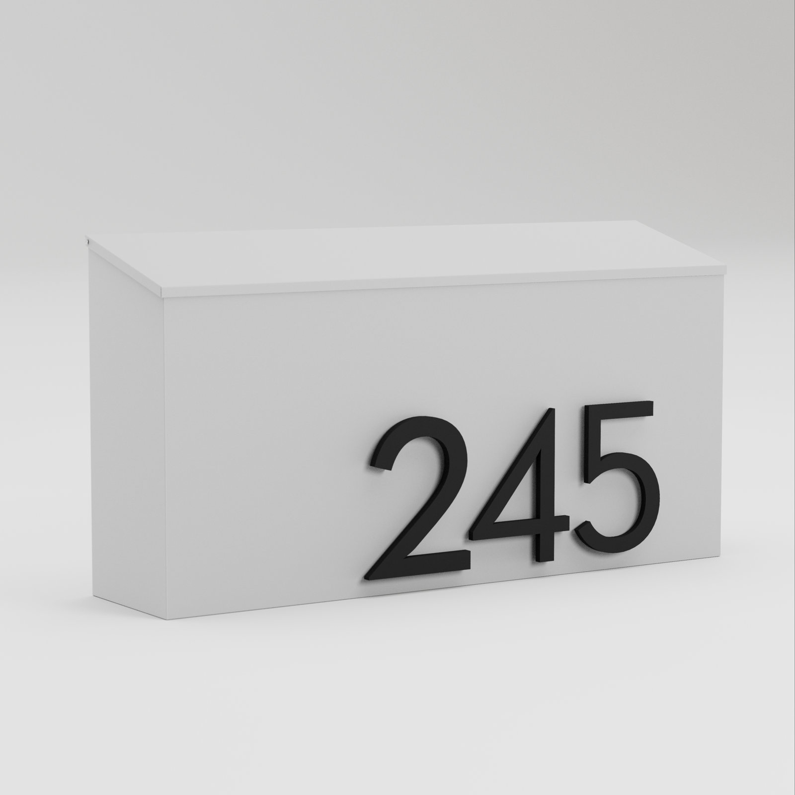 Steel Wall-Mounted Mailbox, Black, White, Yes