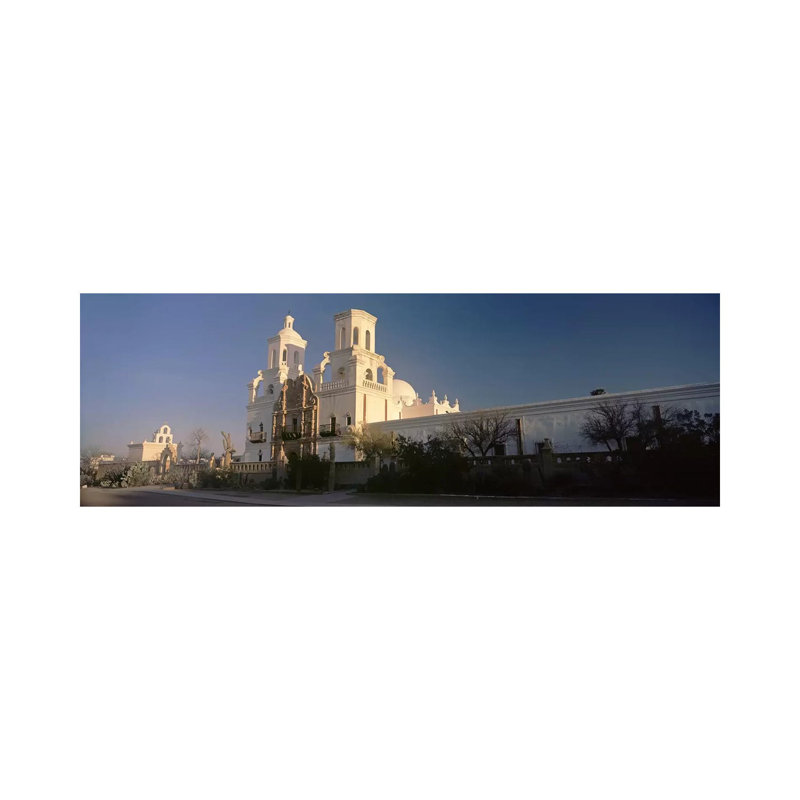 Low Angle View Of A Church, Mission San Xavier Del Bac, Tucson, Arizona, USA by Panoramic Images - Wrapped Canvas Panoramic Print