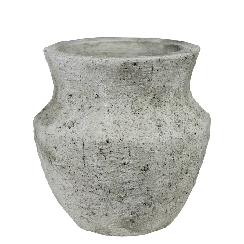 Vase Toullon, ciment blanc - Sm