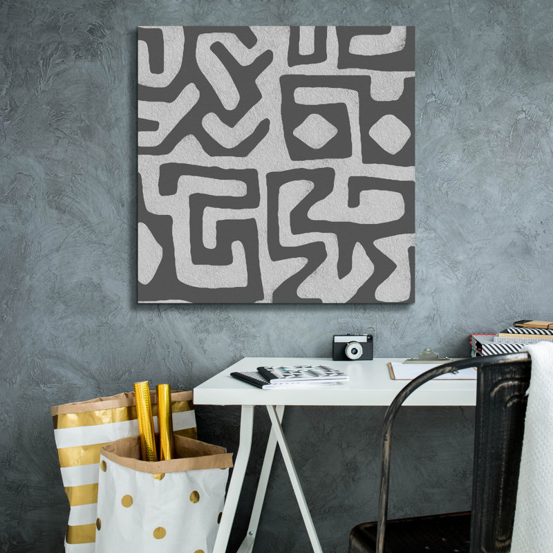«Epic Graffiti» Square Decorative Batik 6 »par Alonzo Saunders, art mural sur toile, 26 po x 26 po, H 26 po x l 26 po