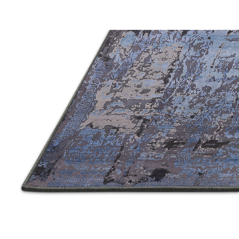 Tapis bleu / gris Burkittsville, Rectangle 2 pi x 3 pi