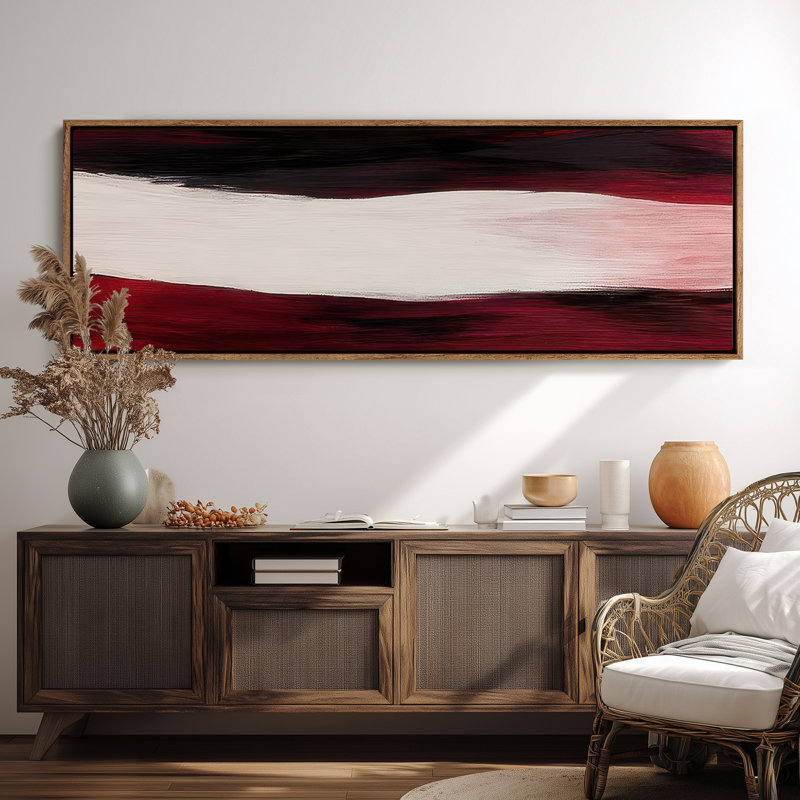 Très grand art mural rétro encadré pour art classique, H 20 po x l 60 po, Naturel