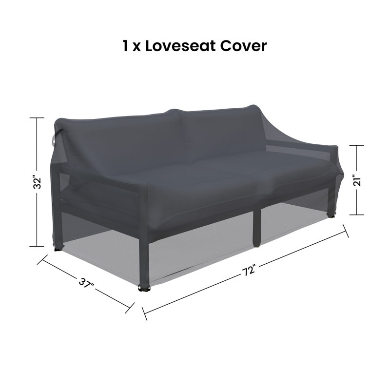 70.5'' Wide Reversible Powder Coated Aluminum Loveseat Cover