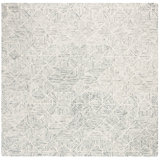 Linsly Geometric Area Rug in Light Green/Ivory