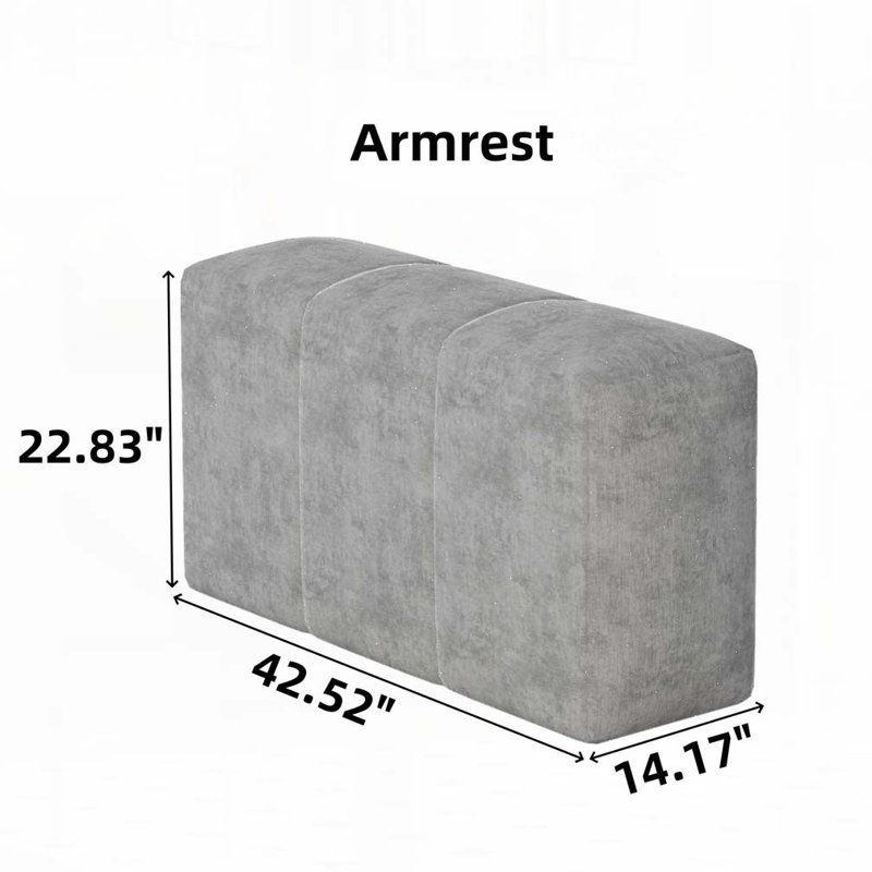Canapé modulaire surdimensionné pour chaise longue sans assemblage requis, Gris