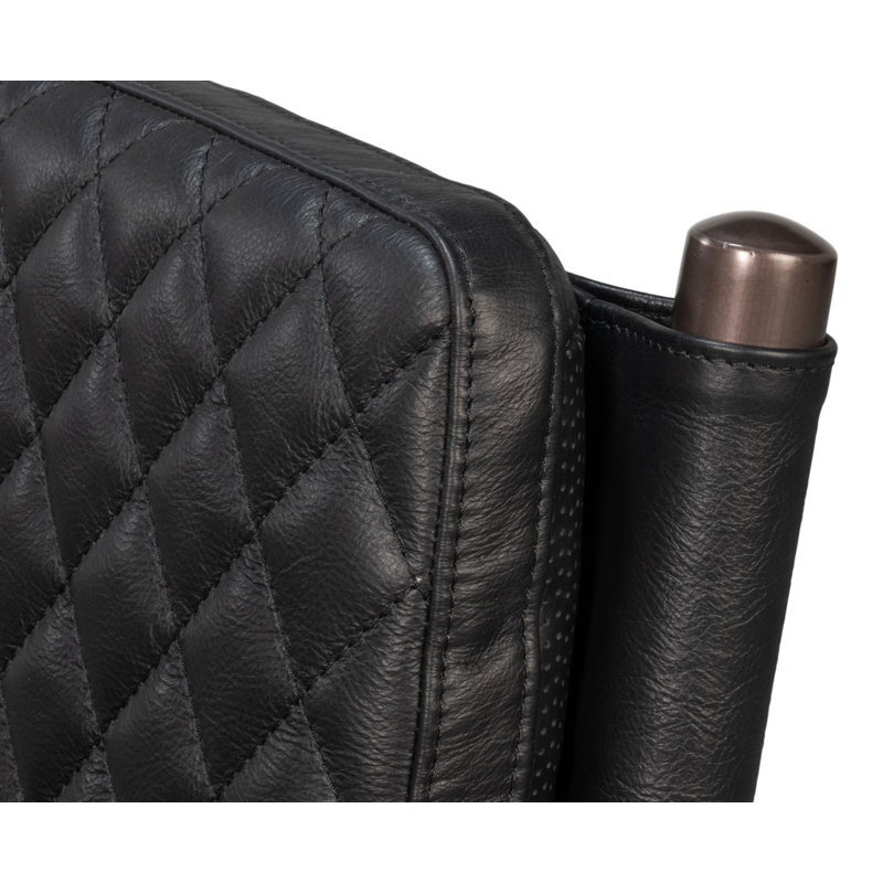 The Harley Leather Arm Chair, Onyx Black