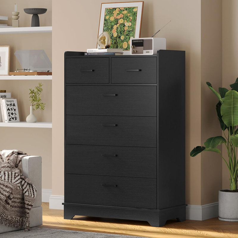 Noby 15'' W 6 - Drawer Dresser, Black