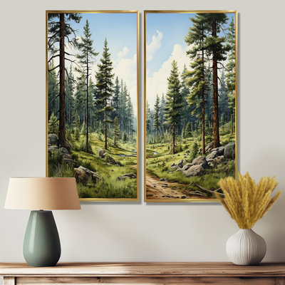 Pine Tree Whispering Pines II - Floral Tree Pine, reproduction d'art sur toile