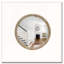 Miroir mural rond rond, miroir à cadre perlé en bois vieilli 27,5 po pour hall d'entrée, salon, salle de bain, miroir décoratif de style maison de campagne-840800526