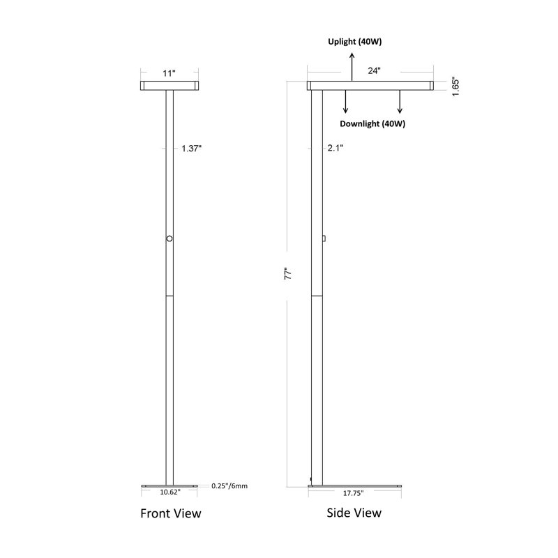Mccown Office-Pro 80W Natural LED Floor Lamp with Dimming, 6000K Daylight