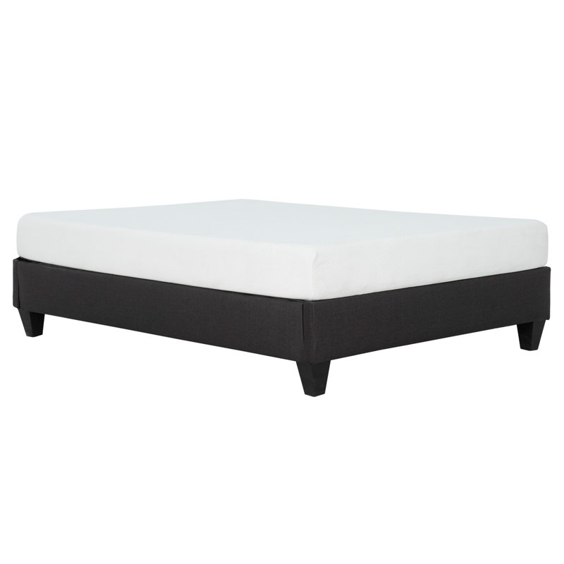 King Platform Bed Frame, Dark Grey Upholstered, Solid Wood & Plywood Build Upholstered Bed, Construction, Bedroom Delight