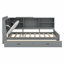 Lit plateforme en bois avec tablettes et 2 tiroirs, tête de lit avec rangement-457452877