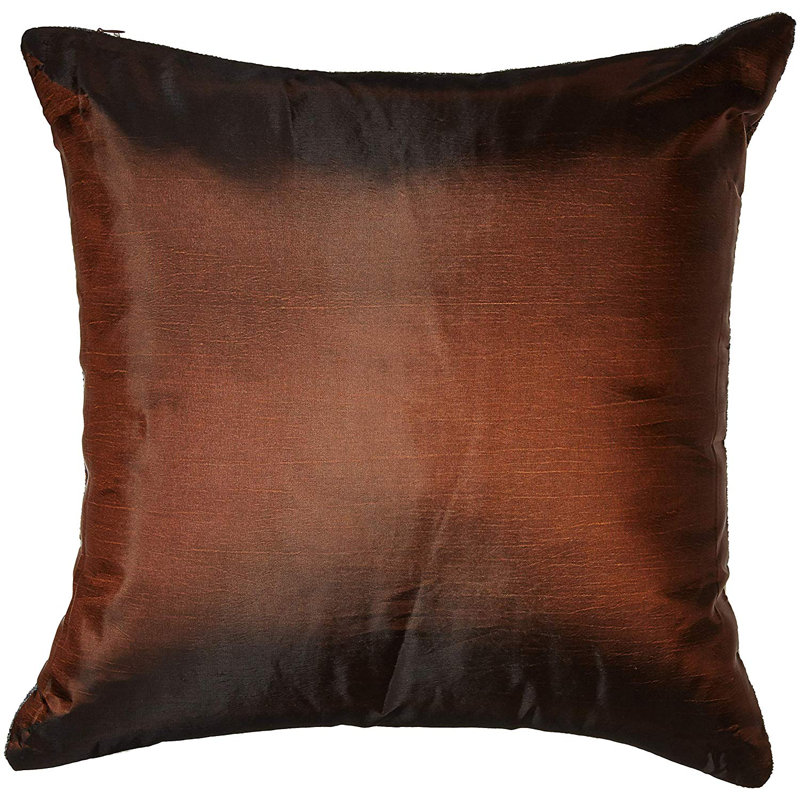 Embroidered Pillow Cover, Brown