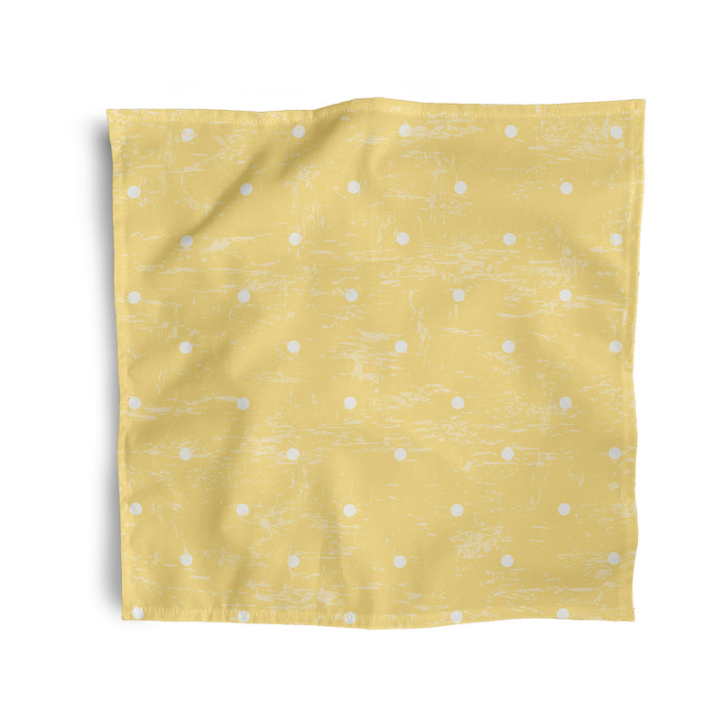 Leviner Polyester Polka Dots Square Napkin, Yellow