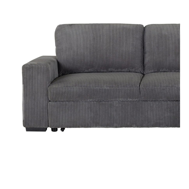 Melody Grey Sectional Without Pullout, 38" H x 84.75" W x 63" D