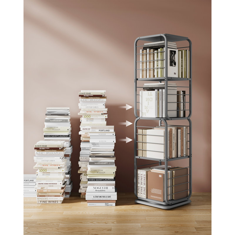 Nolans 158cm H x 43cm W Metal Ladder Bookcase, Dove Grey