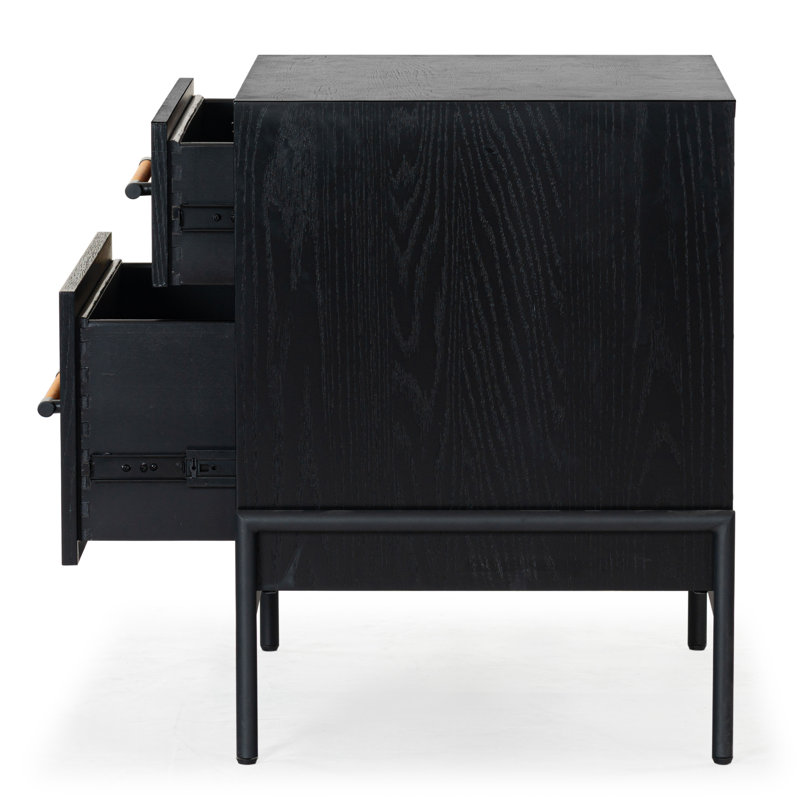 Chandri 2 - Drawer Nightstand, Brown/Black