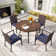 Alyah Rectangular 4 - Person 44" Long Dining Table with Cushions