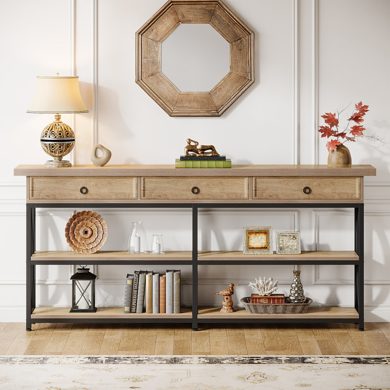  70.9" Extra Long Entryway Table With 3 Drawers