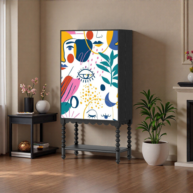 Armoire haute en bois massif Modern Modern Art
