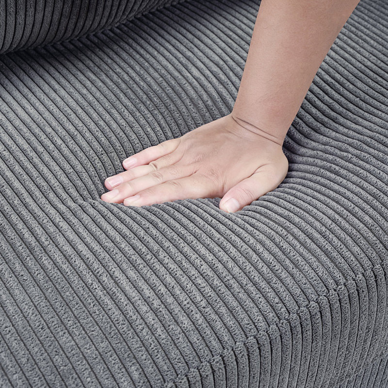 Canapé-lit simple, canapé-lit, canapé-lit avec matelas pliable, canapé de salon, Gray Corduroy