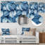 Minimalisme bleu fumé feuilles I - feuilles, art mural métallique traditionnel-913242502