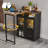 360° Rotating Bar Cabinet With LED Lighting-1164258451