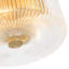 Luminaire suspendu en verre nervuré en forme de tambour à 3 lumières Glam