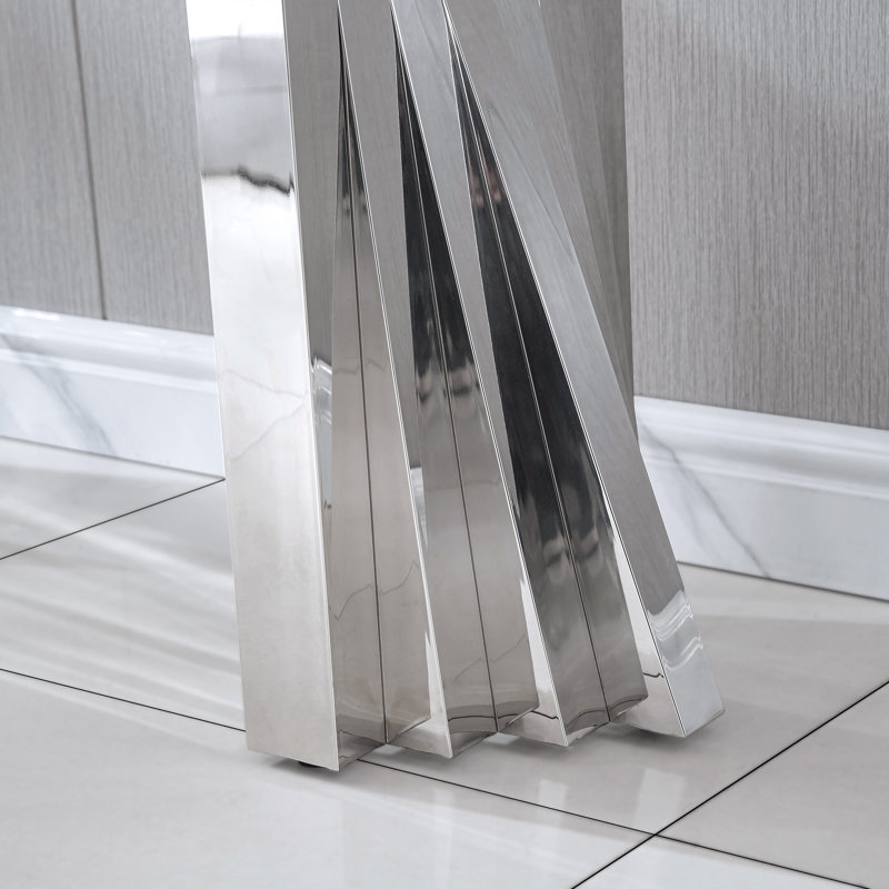 Console en verre, Argent argent