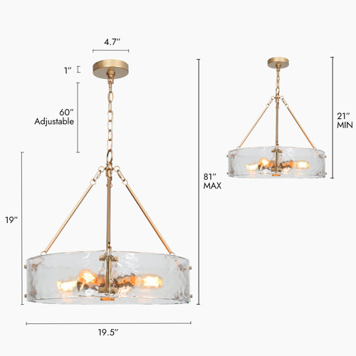 Mercer41 Hanshelmut 4 - Light Dimmable Drum Chandelier & Reviews | Wayfair