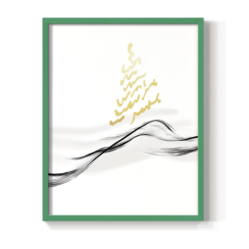 «Christmas Holiday», art encadré CECXC III, bois massif, Vert, H 21 po x l 17 po