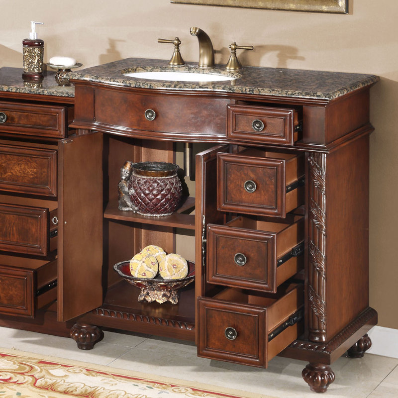 Ensemble de meuble-lavabo simple 56 po Brenneman, Lavabo à gauche