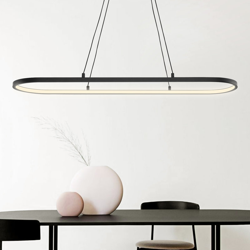 Luminaire suspendu ovale linéaire à DEL Irene, Bronze