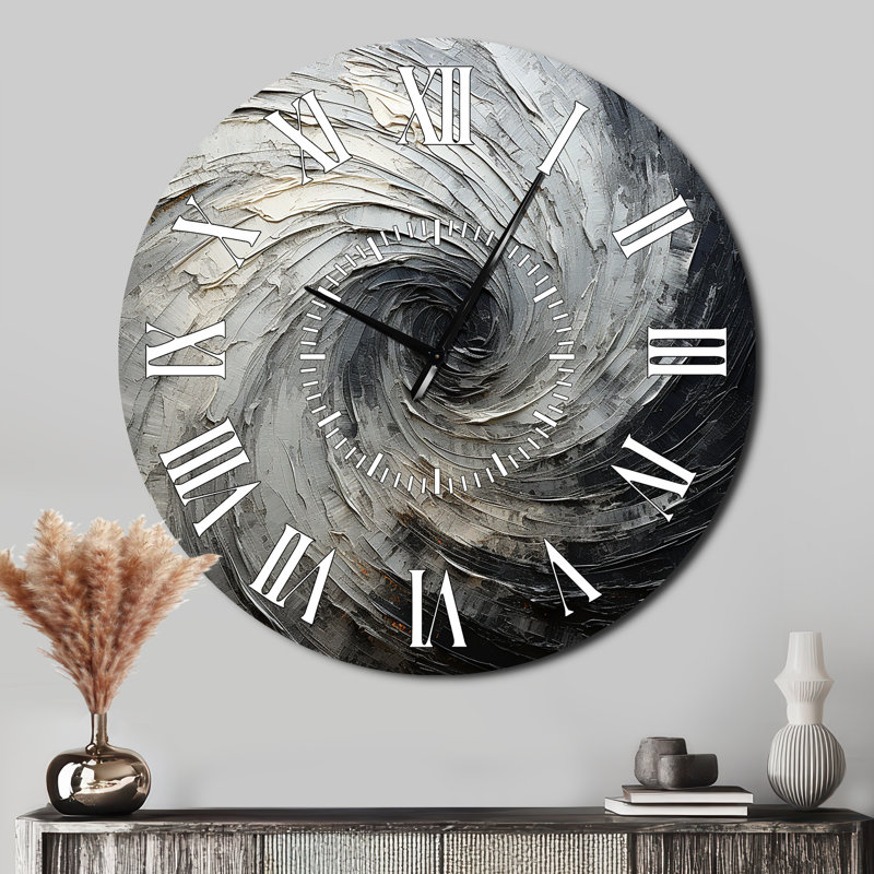 Horloge murale grise et noire, Surdimensionné