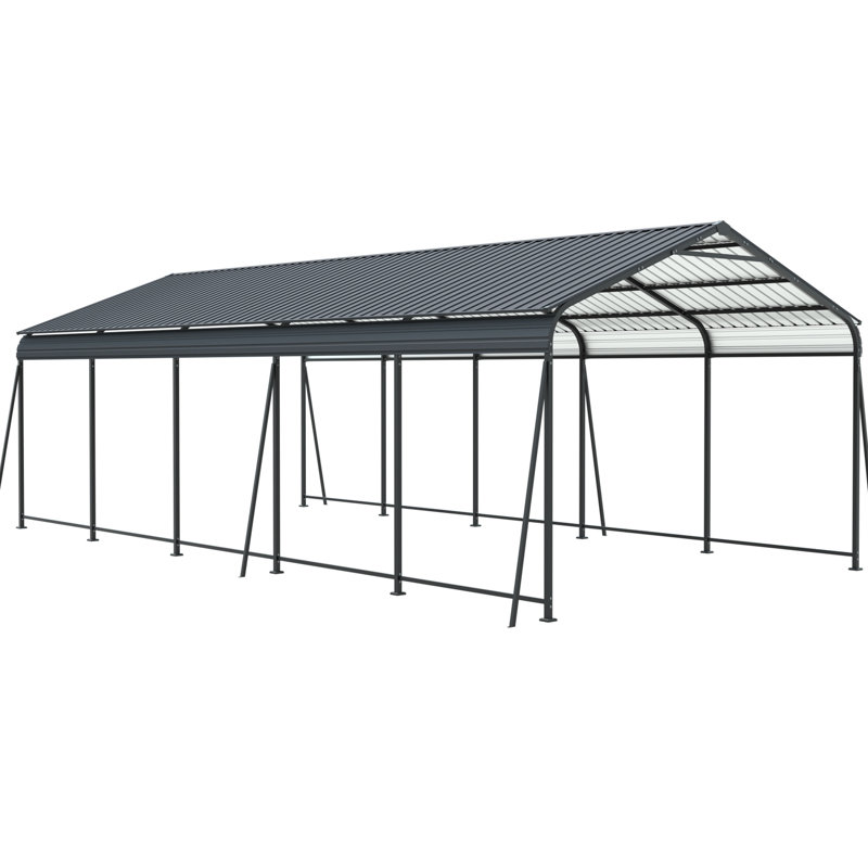 1326.5 Ft Carport, Galvanized Steel Construction For Severe Weather, Spacious Garage Boats, , Reinforced Base Stability Heavy Duty Carport Canopy, Metal Structure With High - Strength Weather Design,