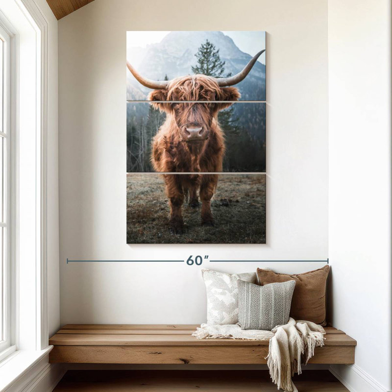 Brampt Dolomites Highland Cow, 50" H x 32" W