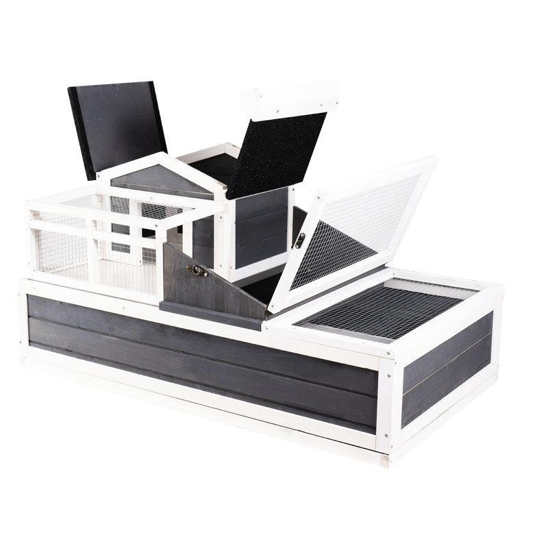 Intérieur / extérieur 3 pièces de tortue de 44 x 25,6 x 24 po avec un design spacieux et une résistance au bois