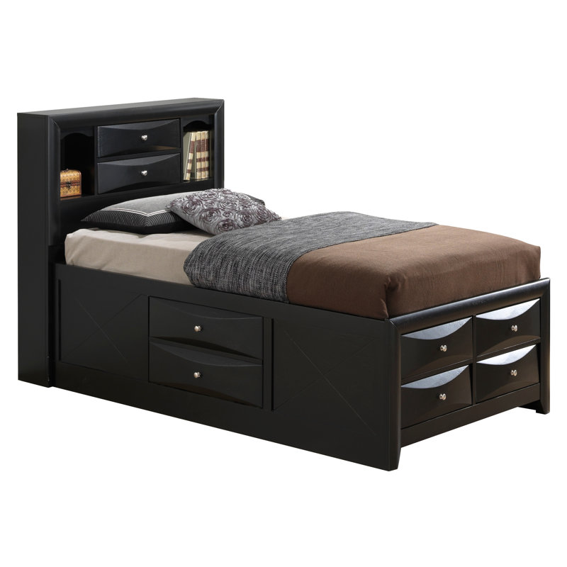 Lit contemporain élégant avec rangement, Double