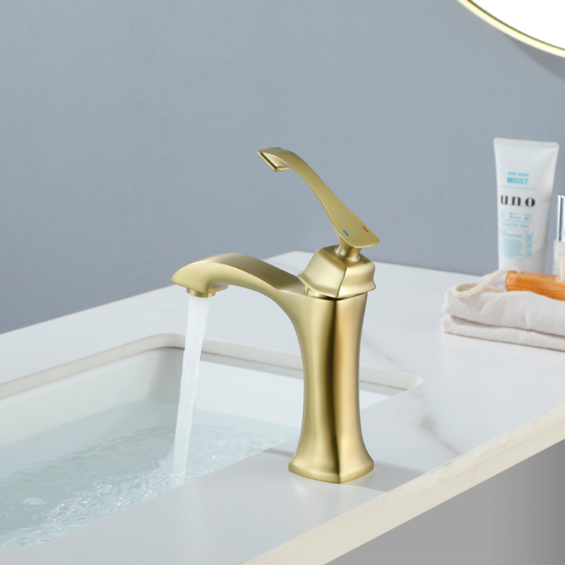 Single-Hole Single-handle Bathroom Faucet, Brushed Gold