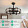 Cantin 24.8" Classic Black Caged Farmhouse Ceiling Fan With Light Kit and Remote Control