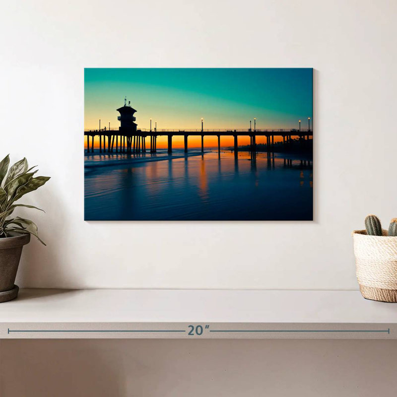 Huntington dock nightfall Aletra, H 8 po x l 12 po