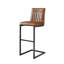 Tabouret de bar brun en similicuir de forme carrée, à dossier, convenant à un îlot de cuisine, à la maison et au comptoir de salle à manger, 2 de style minimaliste avec siège ergonomique, idéal