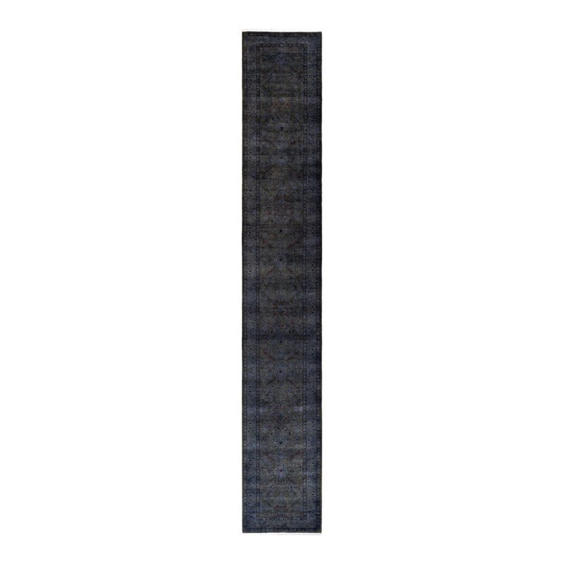 Tapis unique noué à la main Holsworth - gris