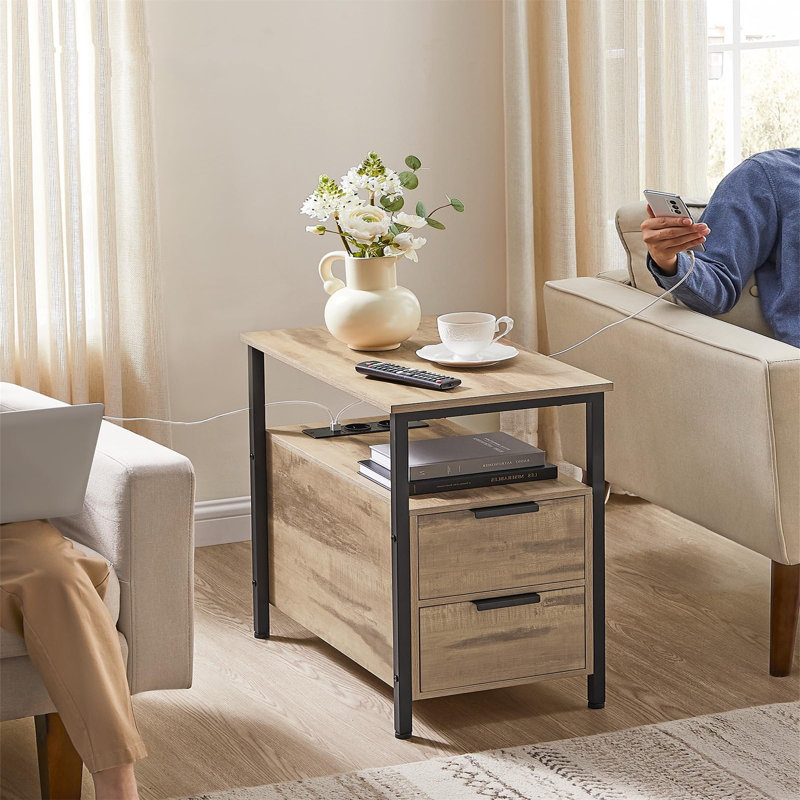 35cm W Metal Bedside Table