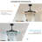 42'' Fandelier Ceiling Fan With Light, Retractable Ceiling Fan With Lights Chandelier Fan For Bedroom, Living Room, LED Dimmable, 3 Color, 6 Wind Speed-Black-860461090