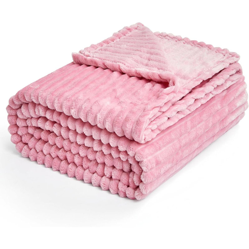 Machine Tufted Throw Blanket, Pink, 152cm x 127cm