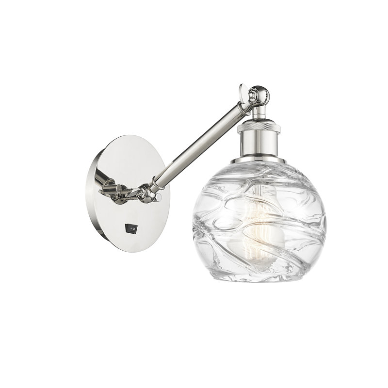 Applique murale 1 lumière 6 "avec bras réglable Shauna, DEL, Nickel poli