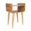 Table d'appoint Quilby Mid-Century en bois de manguier avec rangement-134970832
