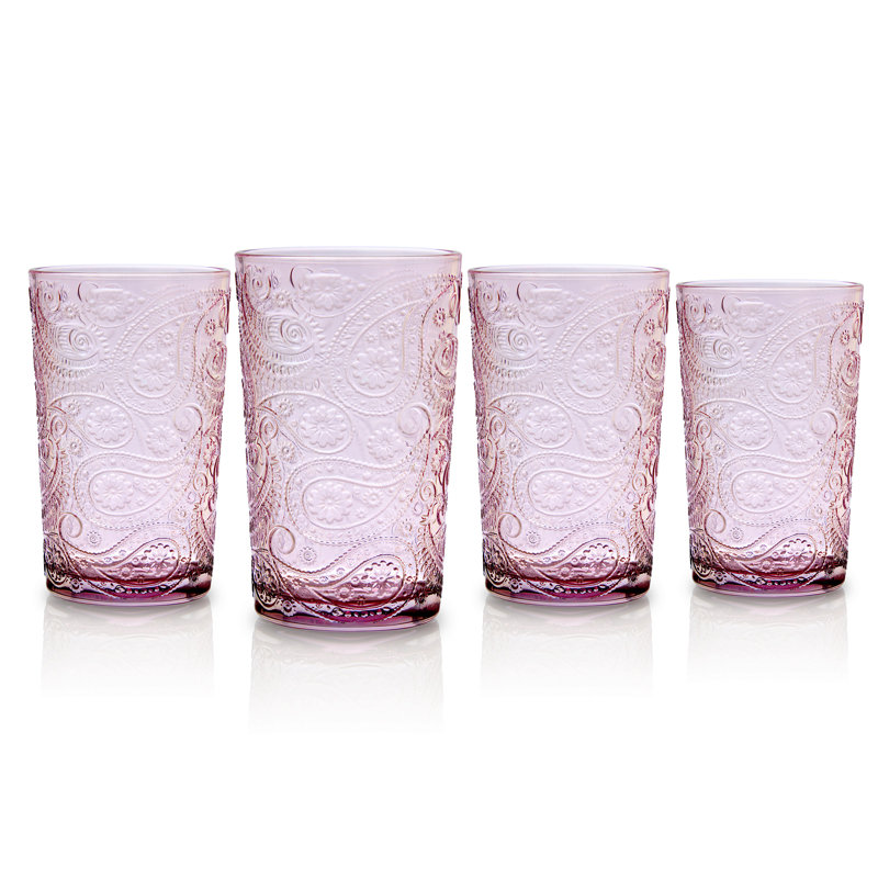 Verre à motif cachemire, Rose