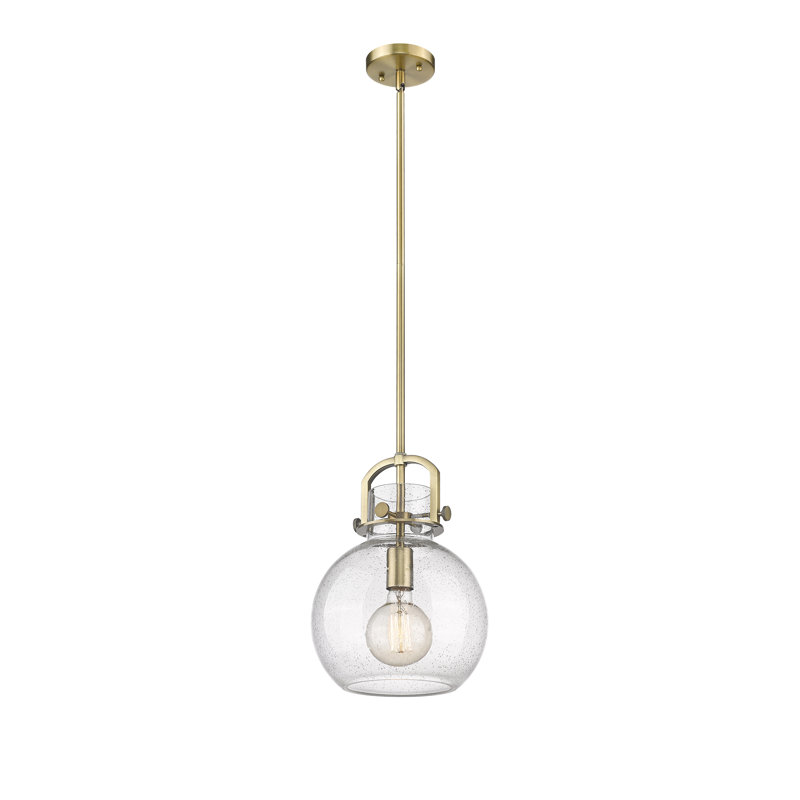 Luminaire suspendu à 1 tige Sligo, Laiton brossé, Grainé, H 13,38 po x l 10 po x P 10 po